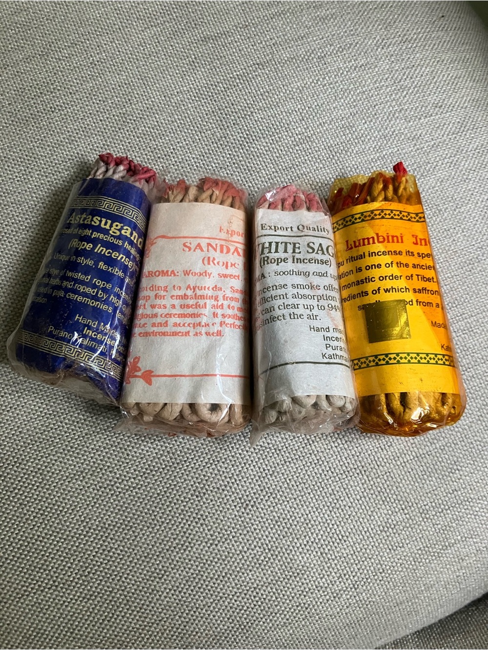 4 pack natural rope incense